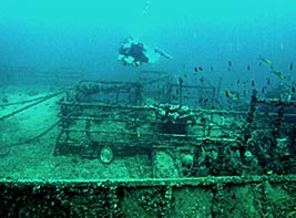 the king cruiser settling in the water after the order to "abandon ship" was given. no one was injured during the evacuation.