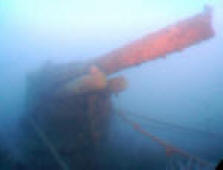 uss lagarto memorial service photo august 2005. photo of the one of the two 5 inch deck guns that identified the vessel at 220ft